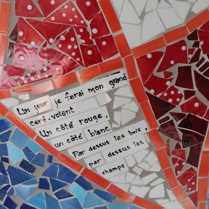 Jules Émond school, Quebec. - 2015. Detail from the mosaic. Theme: 